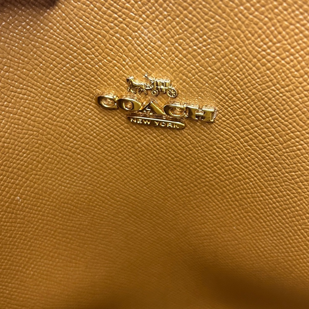 Coach Mollie tote bag 25 chalk light saddle pebbled leather c4084 - Picture 9 of 15